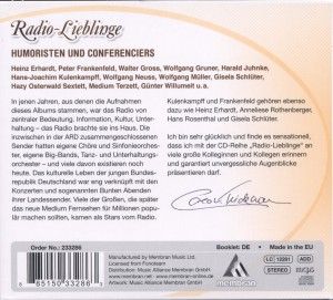 Produktbild: Radio Lieblinge: Humoristen und Conferenciers