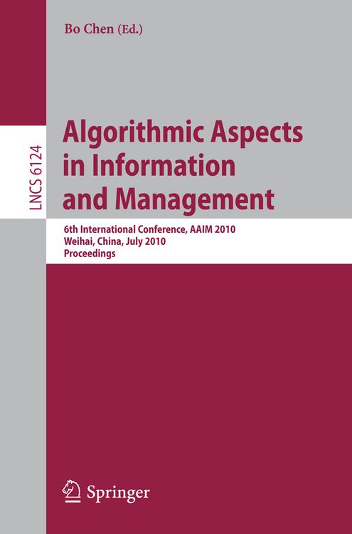 Produktbild: Algorithmic Aspects in Information and Management
