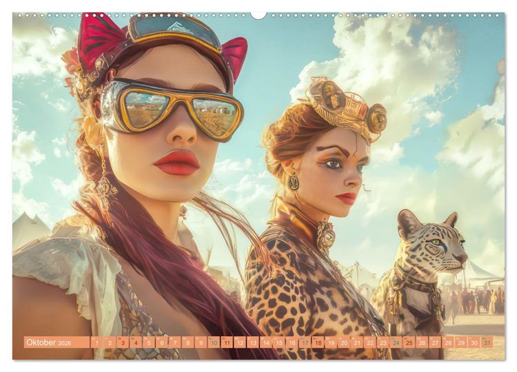 Produktbild: Festival in der W&uuml;ste - Bunt und schr&auml;g (Wandkalender 2026 DIN A2 quer), CALVENDO Monatskalender