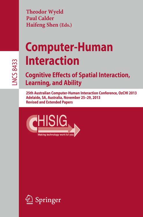Produktbild: Computer-Human Interaction. Cognitive Effects of Spatial Interaction, Learning, and Ability