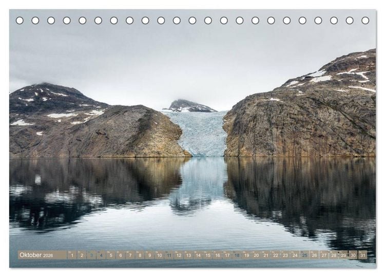 Produktbild: Gr&ouml;nland - Felsen, Eis und bunte H&auml;user (Tischkalender 2026 DIN A5 quer), CALVENDO Monatskalender
