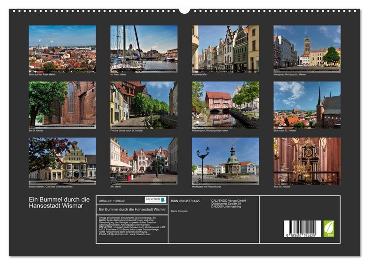 Produktbild: Ein Bummel durch die Hansestadt Wismar (hochwertiger Premium Wandkalender 2026 DIN A2 quer), Kunstdruck in Hochglanz