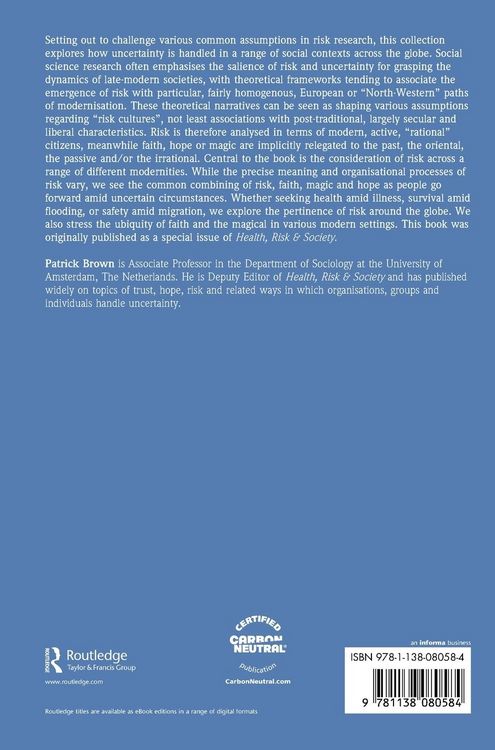 Produktbild: Theories of Uncertainty and Risk across Different Modernities