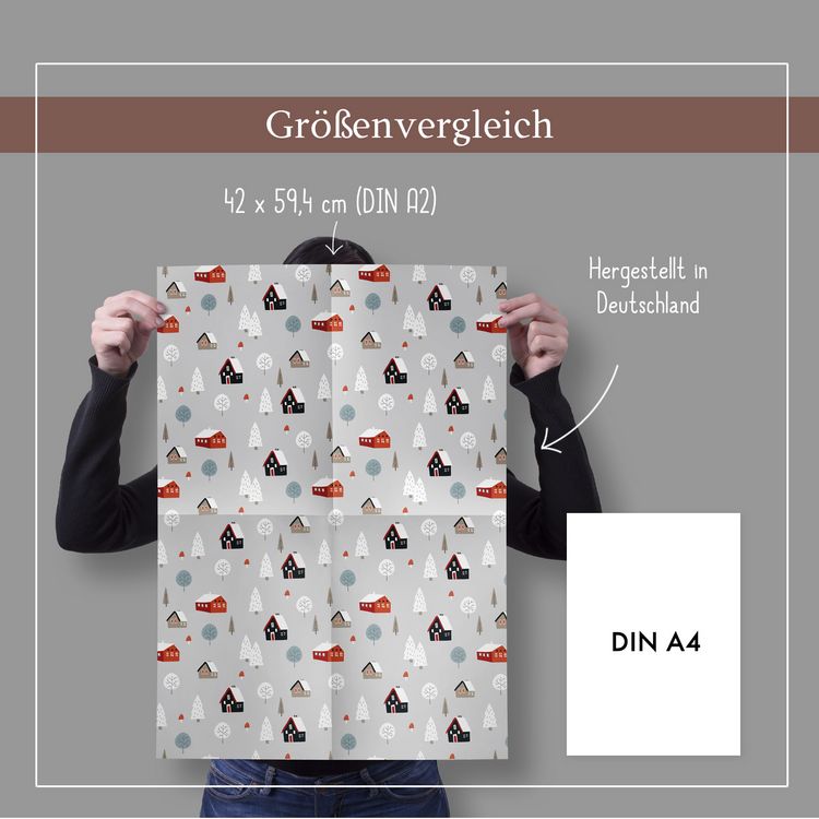 Produktbild: Geschenkpapier Set Weihnachten: Skandinavische Winterlandschaft