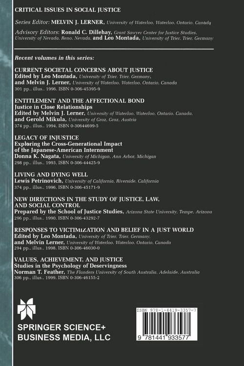 Produktbild: The Justice Motive as a Personal Resource