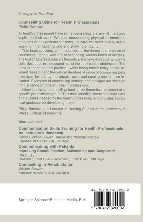 Produktbild: Counselling Skills for Health Professionals