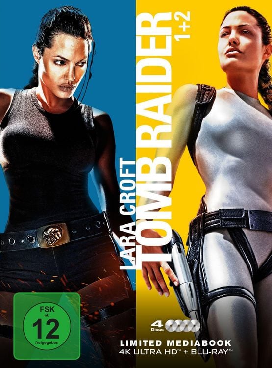 Produktbild: Lara Croft: Tomb Raider 1+2 - Mediabook - Limited Edition [2 x 4K Ultra HD + 2 x Blu-ray 2D]