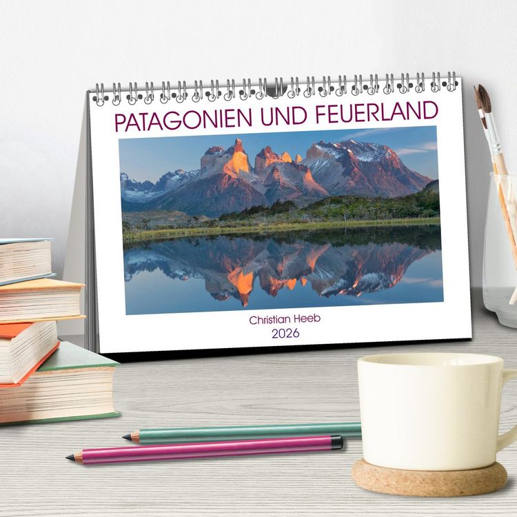 Produktbild: Patagonien und Feuerland (Tischkalender 2026 DIN A5 quer), CALVENDO Monatskalender