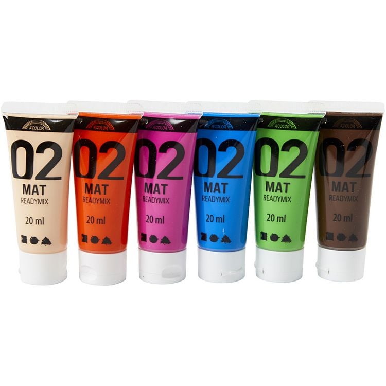 Produktbild: Creativ Company Acrylfarbe Matt, Zus&auml;tzliche Farben, 6x20 ml