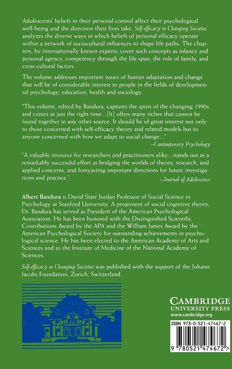 Produktbild: Self-Efficacy in Changing Societies