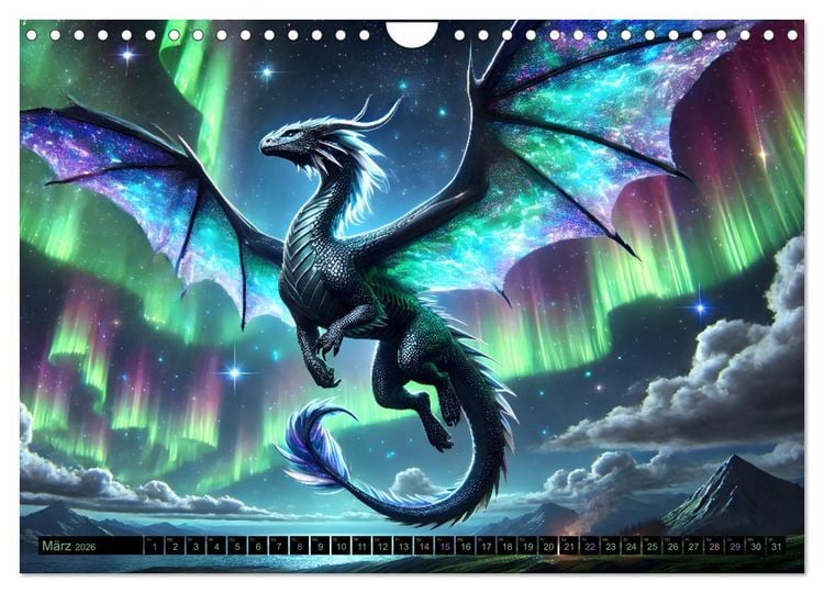 Produktbild: Pr&auml;chtige Drachen, gut oder b&ouml;se? (Wandkalender 2026 DIN A4 quer), CALVENDO Monatskalender