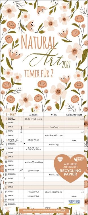 Produktbild: Natural Art Timer f&uuml;r 2 Recyclingpapier 2027