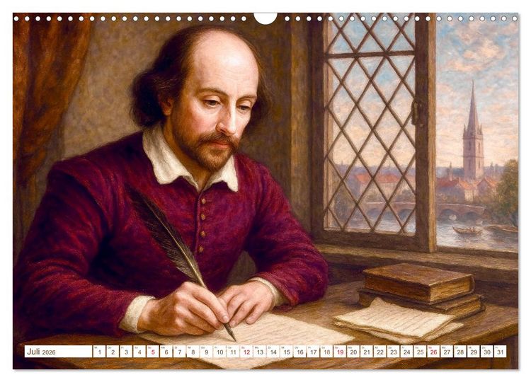 Produktbild: William Shakespeare (Wandkalender 2026 DIN A3 quer), CALVENDO Monatskalender