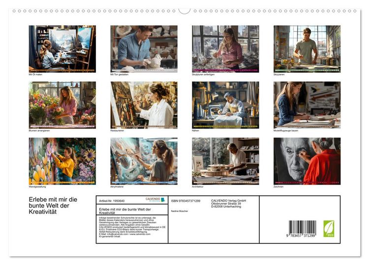 Produktbild: Erlebe mit mir die bunte Welt der Kreativit&auml;t (hochwertiger Premium Wandkalender 2026 DIN A2 quer), Kunstdruck in Hochglanz