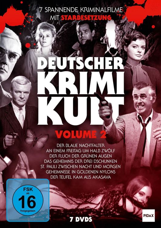 Produktbild: Deutscher Krimi-Kult, Vol. 2 / Sieben spannende Kriminalfilme mit Starbesetzung (Pidax Film Klassiker) [7 DVDs]
