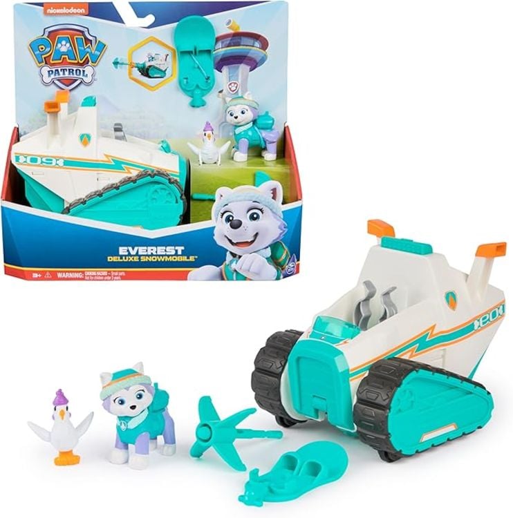 Bild vom Artikel PAW Patrol – Schneemobil mit Everest-Figur, Snowboard und Henrietta-Figur (Deluxe Fahrzeug) vom Autor 