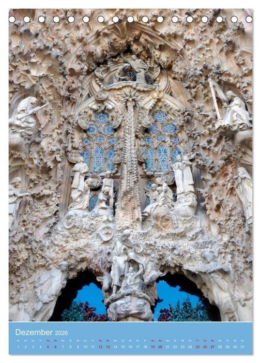 Produktbild: Sagrada Fam&iacute;lia - Gaud&iacute;s unvollendetes Meisterwerk (Tischkalender 2026 DIN A5 hoch), CALVENDO Monatskalender