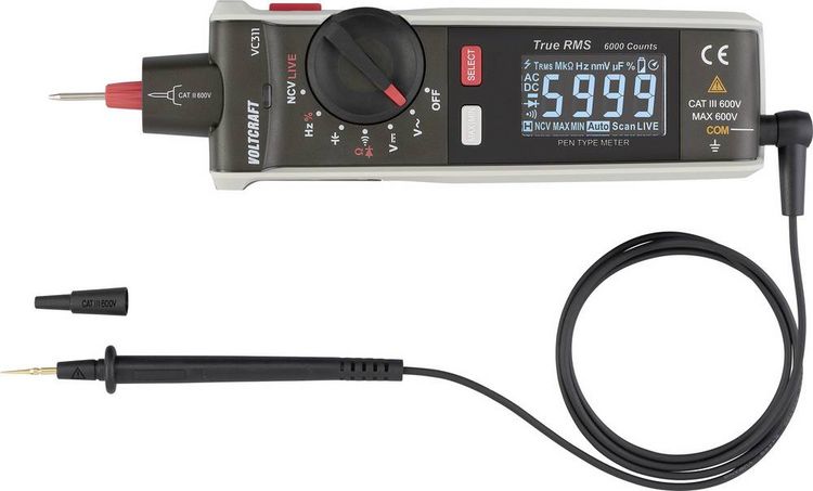 Produktbild: VOLTCRAFT VC311 Stiftmultimeter digital CAT III 600V Anzeige (Counts): 6000