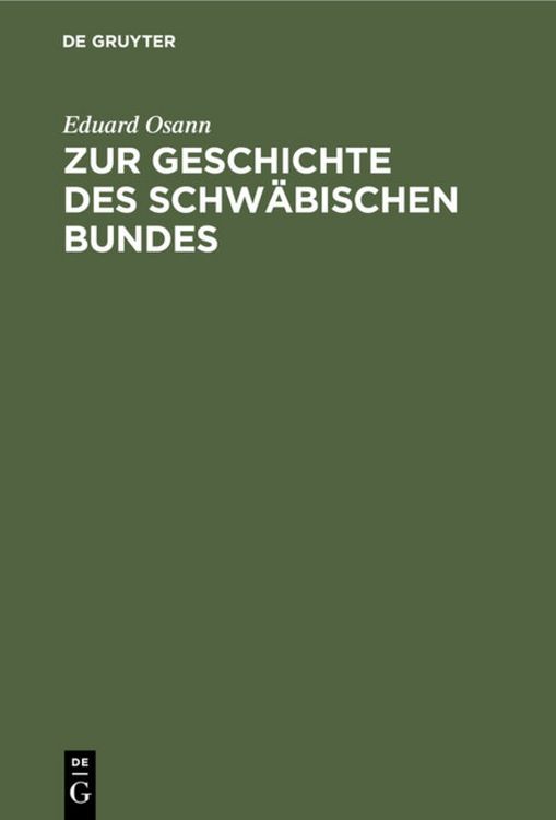 Produktbild: Zur Geschichte des schw&auml;bischen Bundes