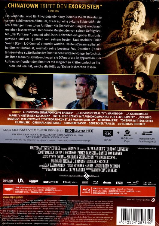 Produktbild: Lord of Illusions - Limitiertes 2-Disc-Mediabook (4k Ultra Hd + Blu-Ray)