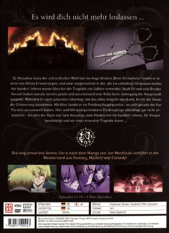 Produktbild: Pandora Hearts - Die Serie - Box 3 [2 DVDs]