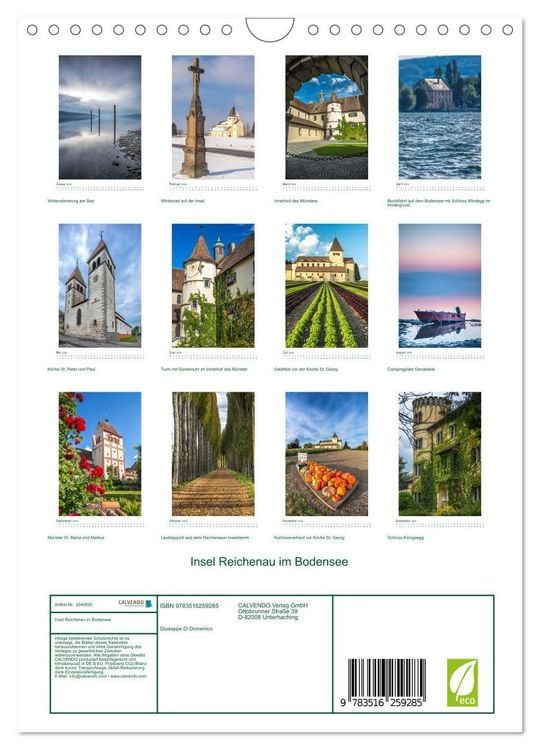 Produktbild: Insel Reichenau im Bodensee (Wandkalender 2026 DIN A4 hoch), CALVENDO Monatskalender