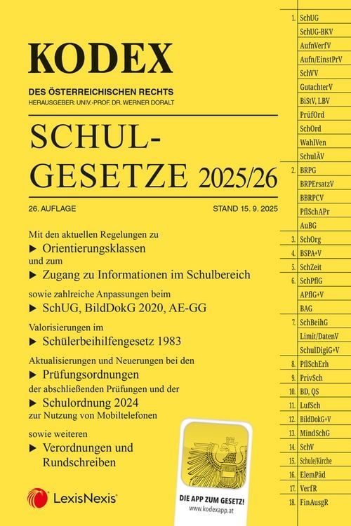 Produktbild: KODEX Schulgesetze 2025/26 - inkl. App