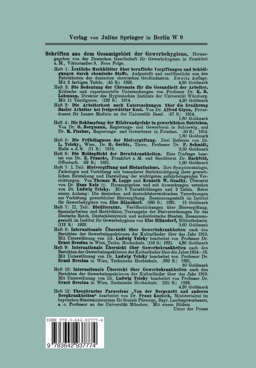 Produktbild: Die deutsche Bleifarbenindustrie vom Standpunkt der Hygiene