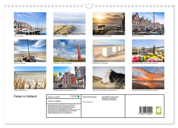 Produktbild: Ferien in Holland (Wandkalender 2026 DIN A3 quer), CALVENDO Monatskalender