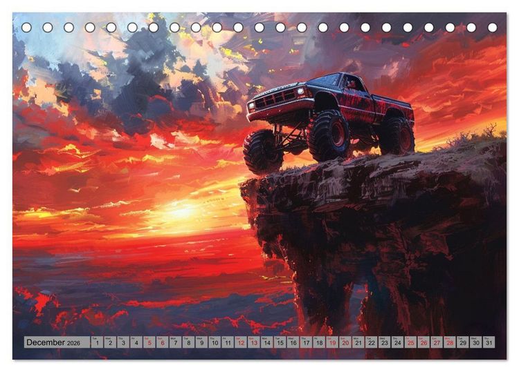 Produktbild: Monstertruck Madness (Desk Calendar 2026 DIN A5 landscape), CALVENDO 12 Month DeskCalendar