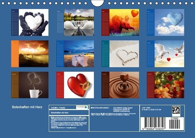 Produktbild: Botschaften mit Herz! (Wandkalender immerw&auml;hrend DIN A4 quer)
