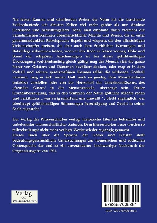 Produktbild: Von der Sprache der G&ouml;tter und Geister