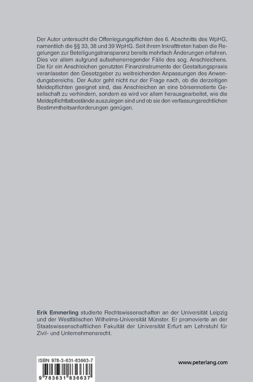 Produktbild: Die Bek&auml;mpfung des Anschleichens an eine b&ouml;rsennotierte Gesellschaft und das Gebot der Rechtssicherheit
