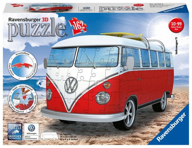 Produktbild: 3D Puzzle Ravensburger Volkswagen T1 - Surfer Edition 162 Teile