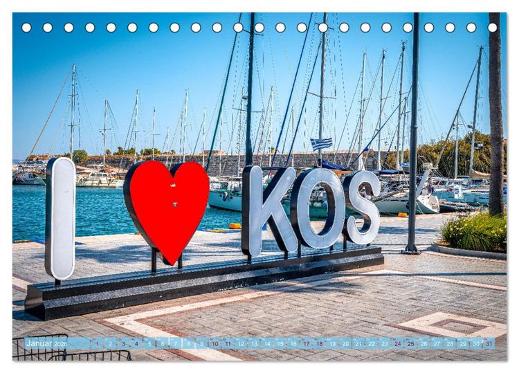 Produktbild: Insel Kos in Griechenland (Tischkalender 2026 DIN A5 quer), CALVENDO Monatskalender