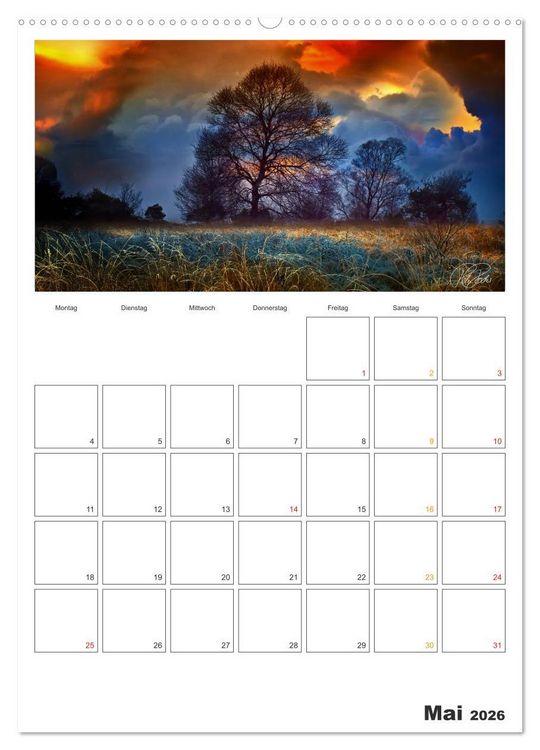 Produktbild: Terminplaner - Zwischenwelten, Zeiten zwischen Tag und Nacht (Wandkalender 2026 DIN A2 hoch), CALVENDO Monatskalender