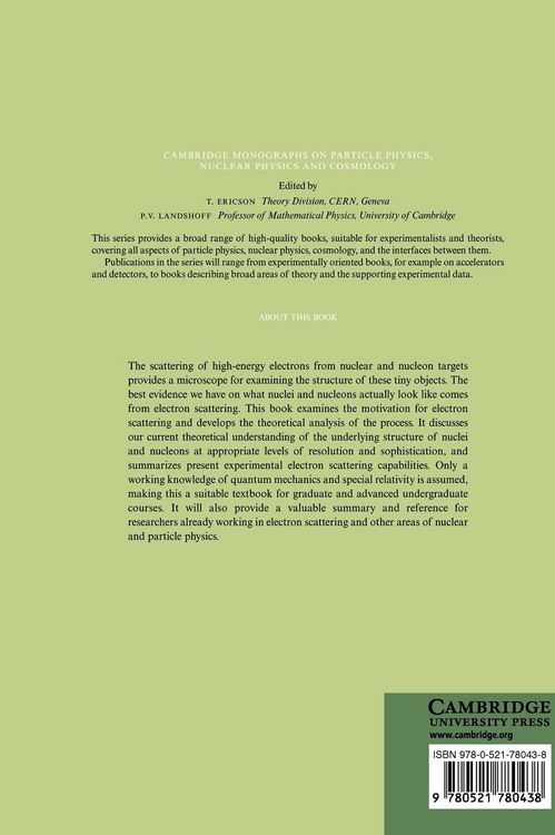 Produktbild: Electron Scattering for Nuclear and Nucleon Structure