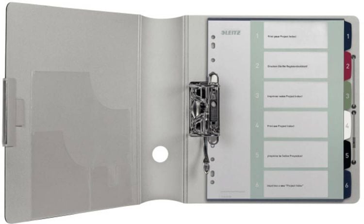 Produktbild: Leitz 1236 Style Register DIN A4 1-6 Polypropylen Mehrfarbig 6 Registerblätter extrabreit, PC-beschriftbar 1236-00-00