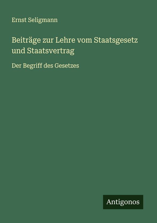 Produktbild: Beitr&auml;ge zur Lehre vom Staatsgesetz und Staatsvertrag