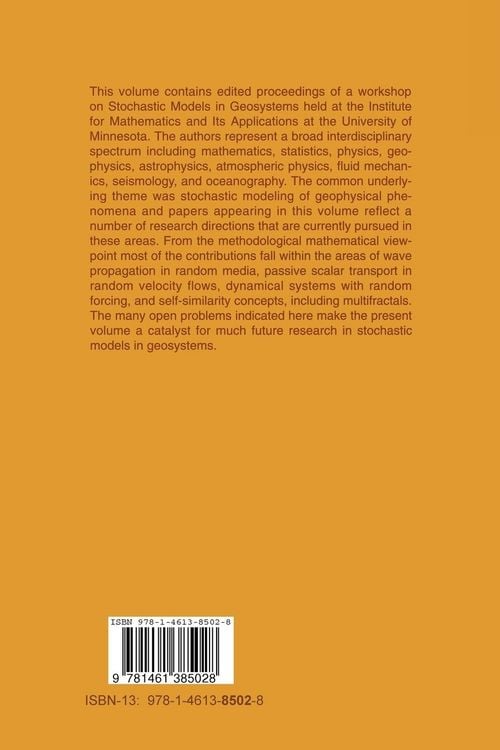 Produktbild: Stochastic Models in Geosystems