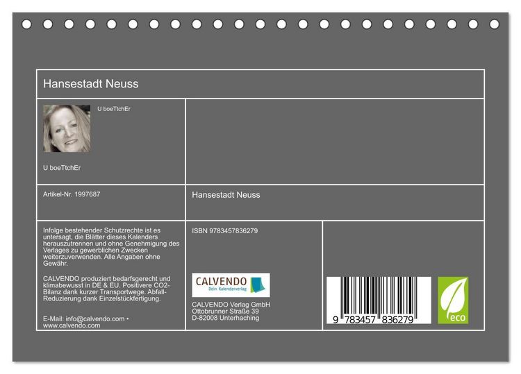 Produktbild: Hansestadt Neuss (Tischkalender 2026 DIN A5 quer), CALVENDO Monatskalender