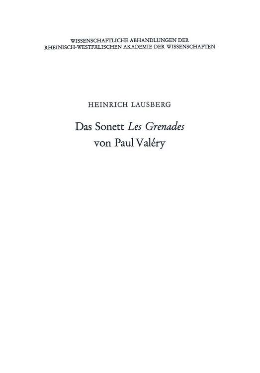 Produktbild: Das Sonett Les Grenades von Paul Val&eacute;ry