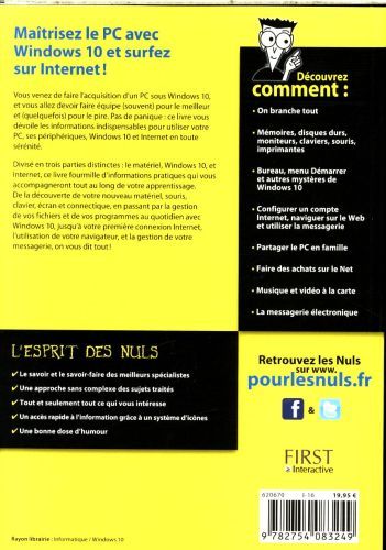 Produktbild: D&eacute;couvrir l'informatique avec Windows 10: pour les nuls