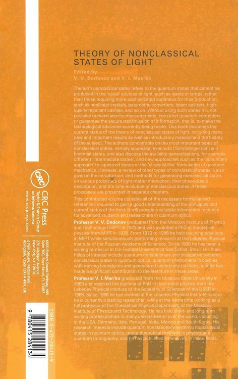 Produktbild: Theory of Nonclassical States of Light