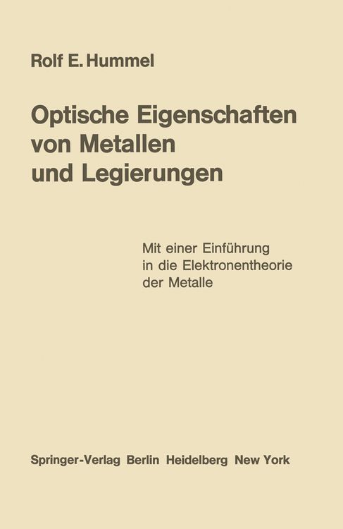 Produktbild: Optische Eigenschaften von Metallen und Legierungen