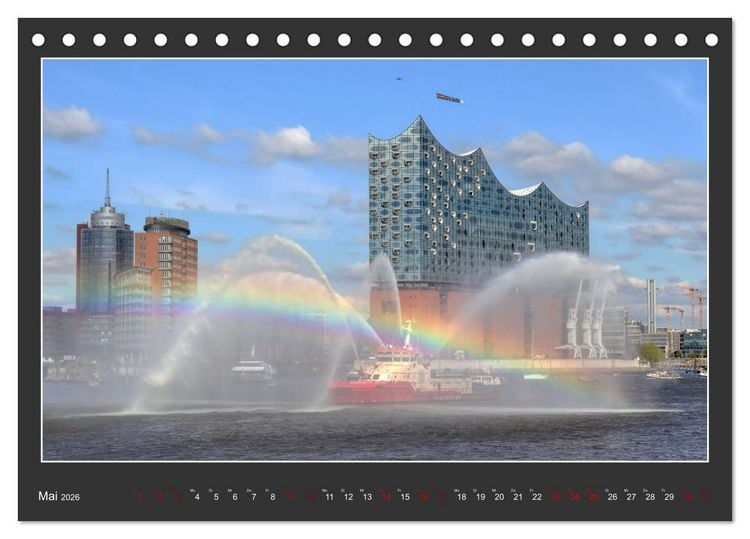 Produktbild: Wahrzeichen Elbphilharmonie (Tischkalender 2026 DIN A5 quer), CALVENDO Monatskalender