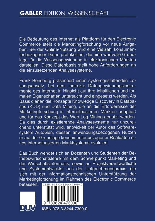 Produktbild: Web Log Mining als Instrument der Marketingforschung