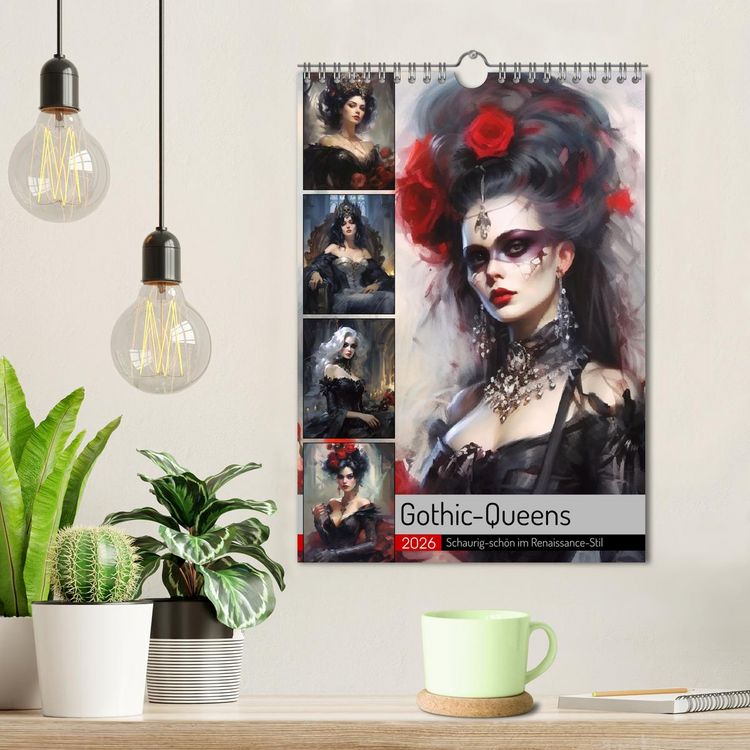 Produktbild: Gothic-Queens. Schaurig-sch&ouml;n im Renaissance-Stil (Wandkalender 2026 DIN A4 hoch), CALVENDO Monatskalender