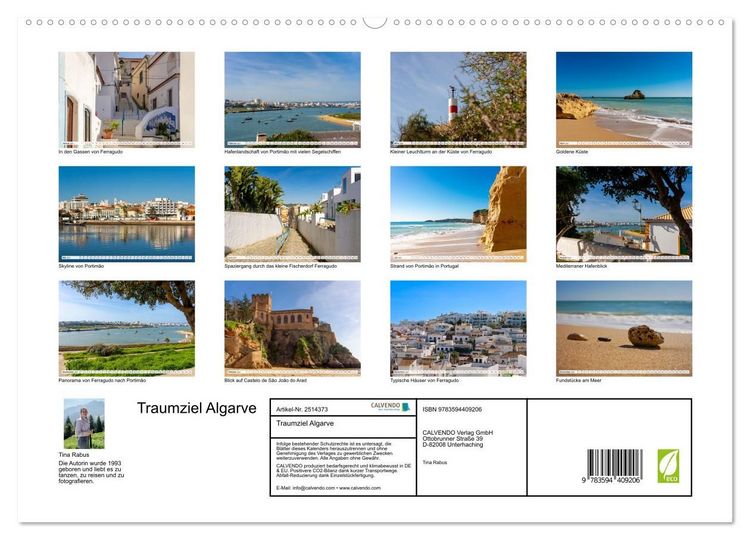 Produktbild: Traumziel Algarve (hochwertiger Premium Wandkalender 2027 DIN A2 quer), Kunstdruck in Hochglanz