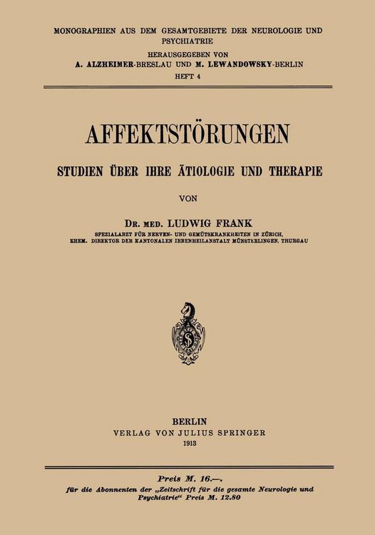 Produktbild: Affektst&ouml;rungen Studien &uuml;ber Ihre &auml;tiologie und Therapie